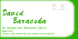 david baracska business card